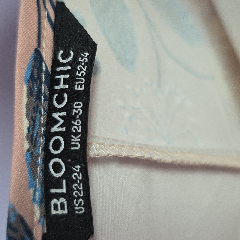 BloomChic Floral V-Neck Blouse -‎ Pink and Blue - Picture 2 of 7